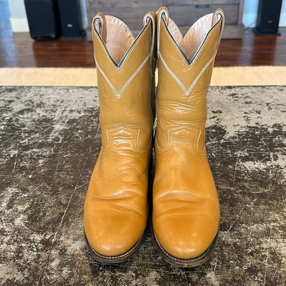 Mens Billy Boots Caramel Colored Leather Western Boots Size 7 main image 7